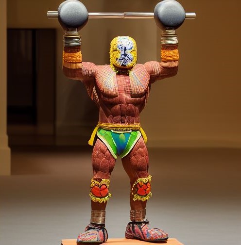 A figurine of a lucha libre fighter